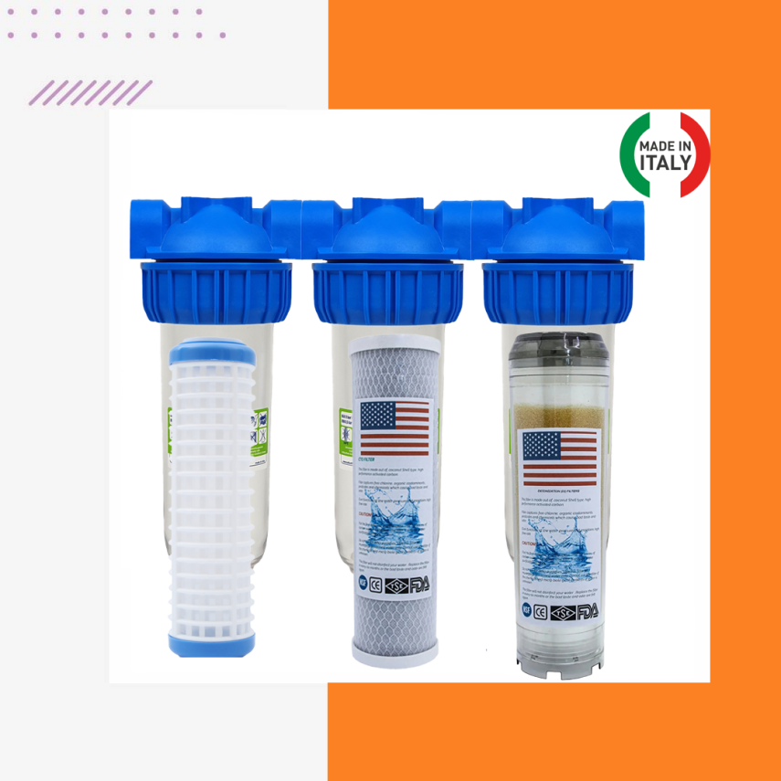 Atlas Daire Bina Sayaç Girişi 3 Aşama Su Arıtma Cihazı (Klor , Kireç , Tortu Önleyici Yumuşatma Sistemi) - 1