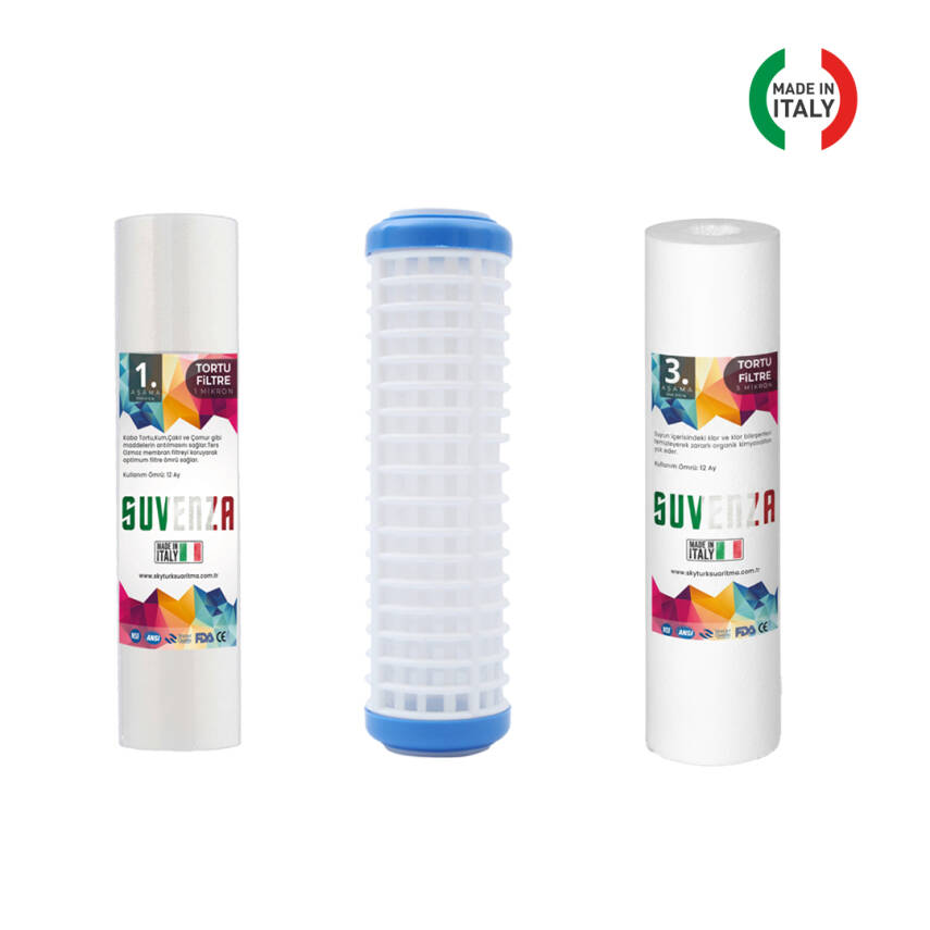 Atlas Daire Bina Sayaç Girişi 3 Aşama Su Arıtma Cihazı Yedek Filtre Seti - 2