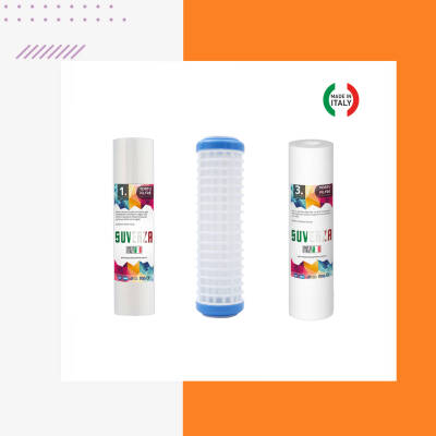 Atlas Daire Bina Sayaç Girişi 3 Aşama Su Arıtma Cihazı Yedek Filtre Seti - Suvenza